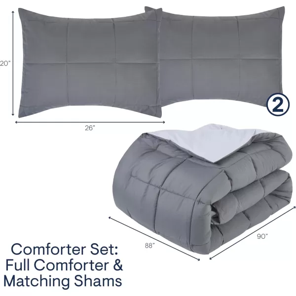 imageAeropostale 2 Piece Quilted Box Stitch Bedroom Comforter and Matching Sham SetTwinGrayBox Stitch Gray