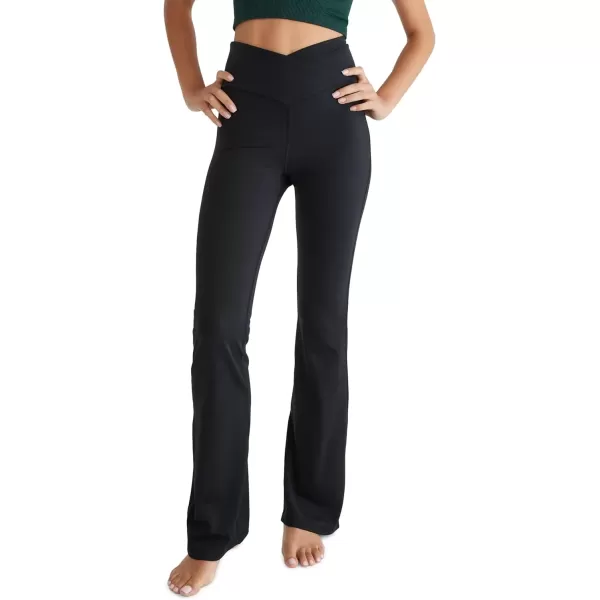 imageAEROPOSTALE Womens Airsoft Crossover Bootcut LeggingDark Black