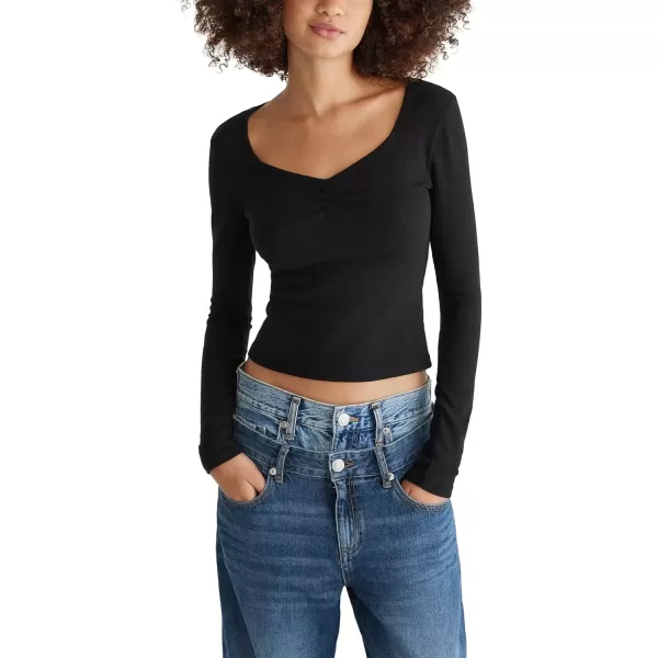 imageAEROPOSTALE Womens Cinch Front Sweetheart Shrunken TeeDark Black