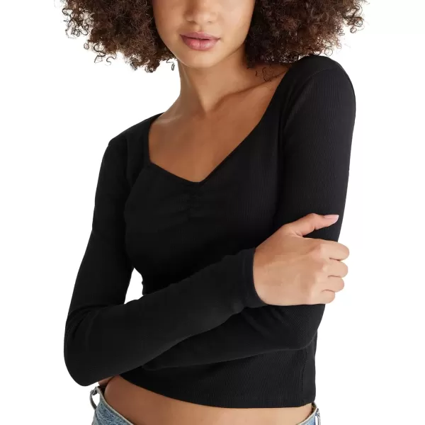 imageAEROPOSTALE Womens Cinch Front Sweetheart Shrunken TeeDark Black