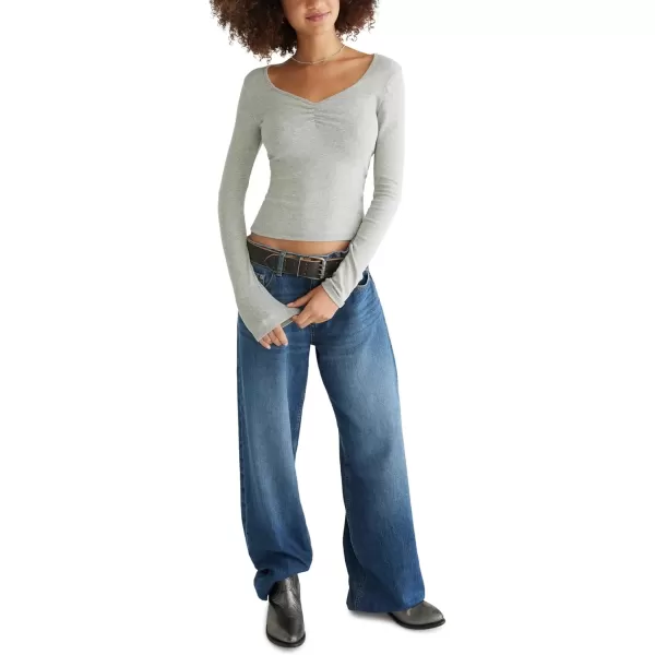 imageAEROPOSTALE Womens Cinch Front Sweetheart Shrunken TeeLight Heather Grey