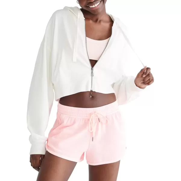 imageAEROPOSTALE Womens Cropped Full Zip Relaxed Fit HoodieCream