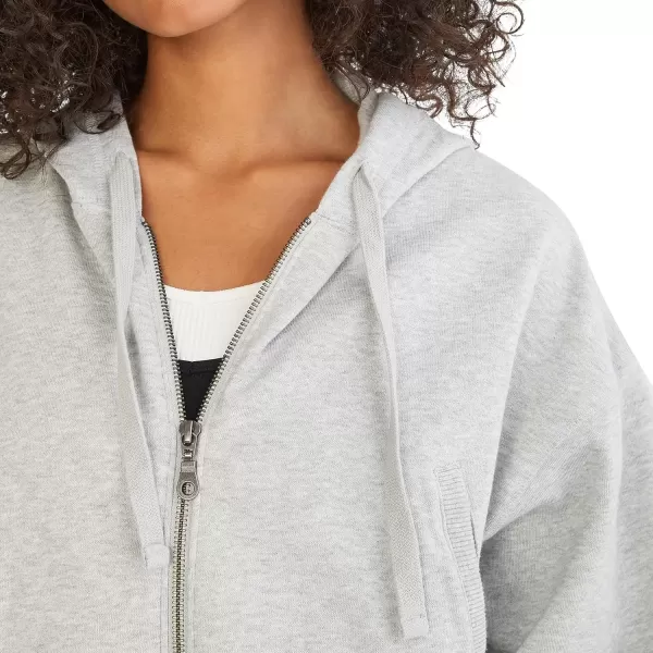 imageAEROPOSTALE Womens Cropped Full Zip Relaxed Fit HoodieLight Heather Grey