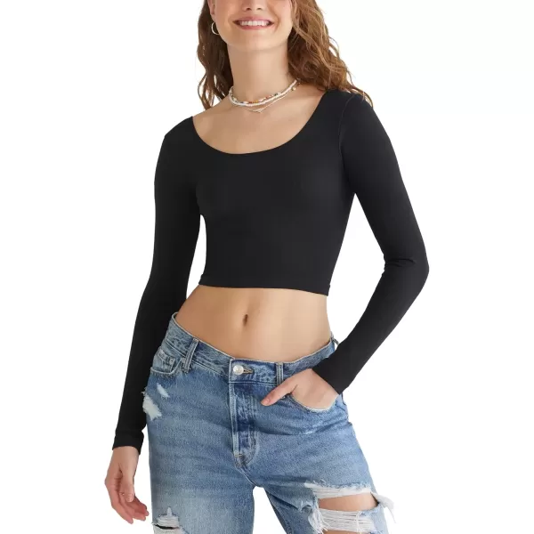 imageAEROPOSTALE Womens Seamless Wear 3Way VNeck Tiny TopDark Black