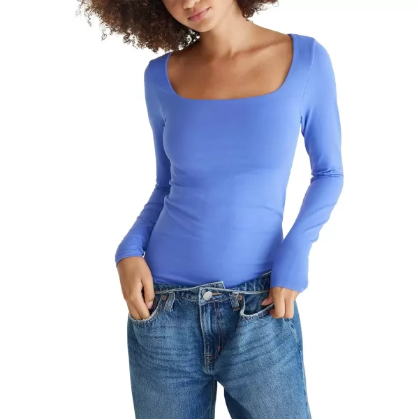 imageAEROPOSTALE Womens Seriously Soft Sculpt Square Neck Long Sleeve TopBaja Blue
