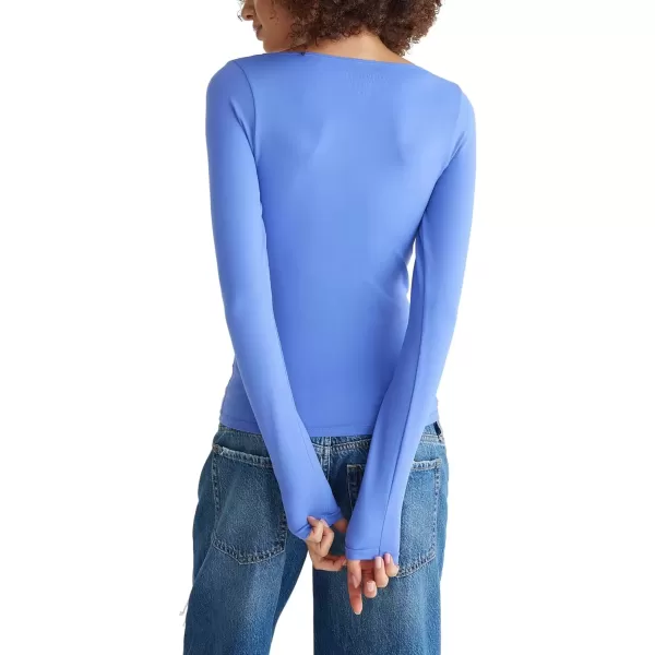 imageAEROPOSTALE Womens Seriously Soft Sculpt Square Neck Long Sleeve TopBaja Blue