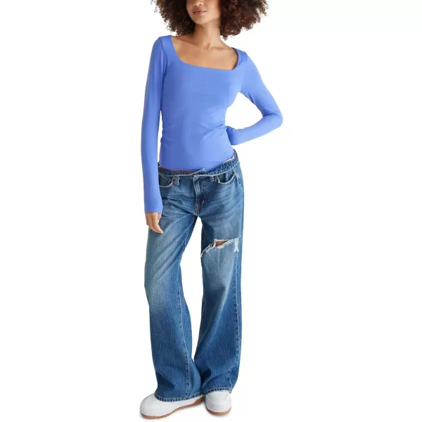 imageAEROPOSTALE Womens Seriously Soft Sculpt Square Neck Long Sleeve TopBaja Blue