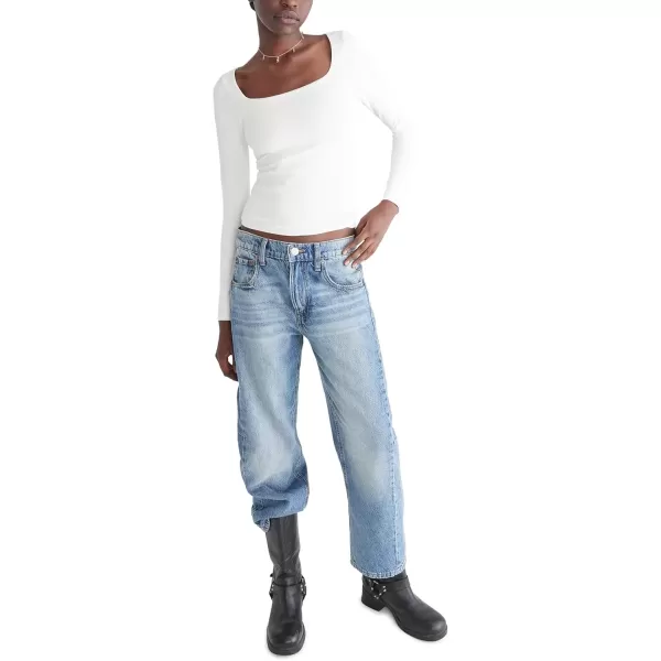 imageAEROPOSTALE Womens Seriously Soft Sculpt Square Neck Long Sleeve TopCream
