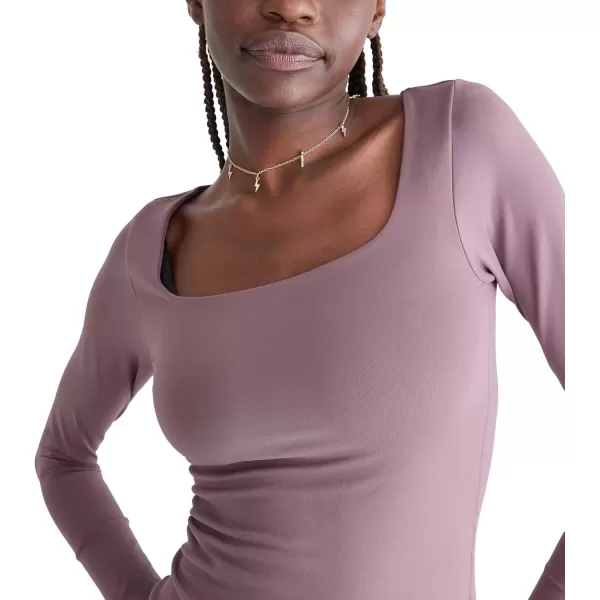 imageAEROPOSTALE Womens Seriously Soft Sculpt Square Neck Long Sleeve TopFlint