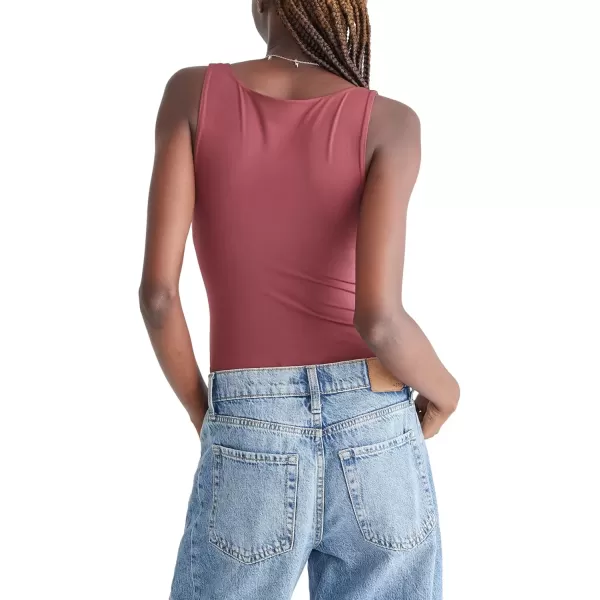 imageAEROPOSTALE Womens Seriously Soft Smooth Cinch Front Tank BodysuitChocolate Truffle