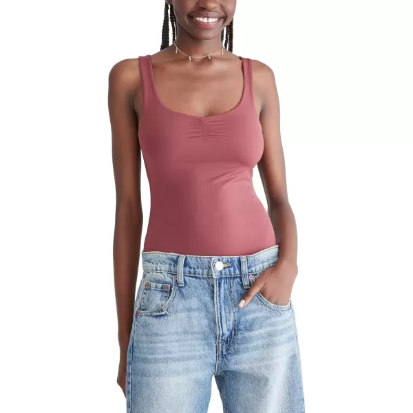 imageAEROPOSTALE Womens Seriously Soft Smooth Cinch Front Tank BodysuitChocolate Truffle