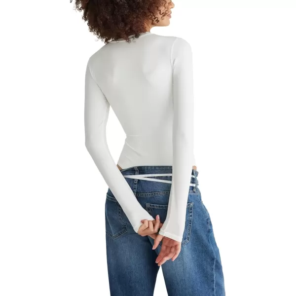 imageAEROPOSTALE Womens Seriously Soft Smooth Crew Neck Long Sleeve BodysuitCream