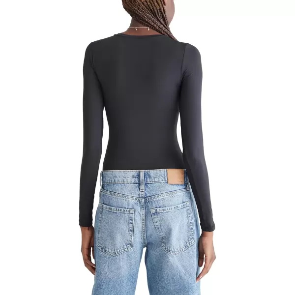 imageAEROPOSTALE Womens Seriously Soft Smooth Crew Neck Long Sleeve BodysuitDark Black
