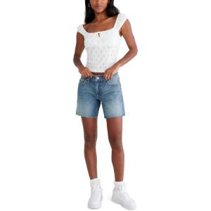 imageAEROPOSTALE Womens Low Rise Baggy Denim Shorts 6inchMedium Wash1
