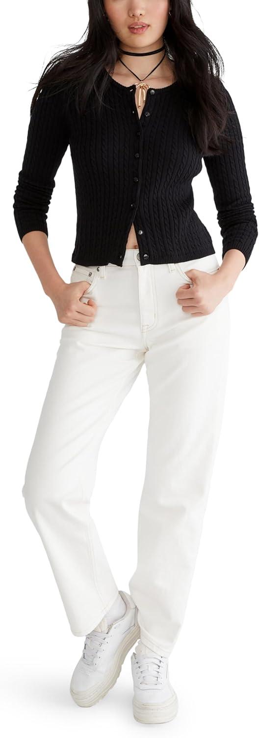 imageAEROPOSTALE Womens High Rise Baggy JeanWhite1
