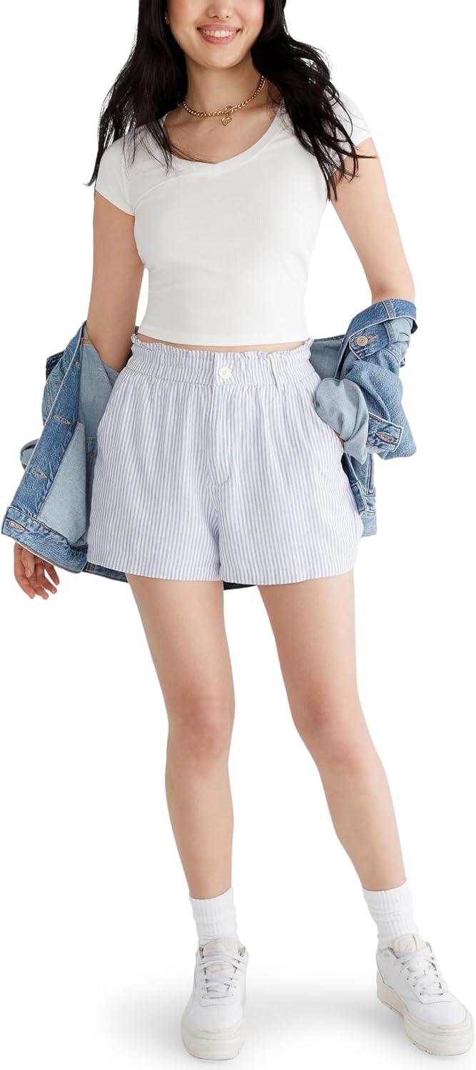 imageAEROPOSTALE Womens HighRise Linen ShortsBlue