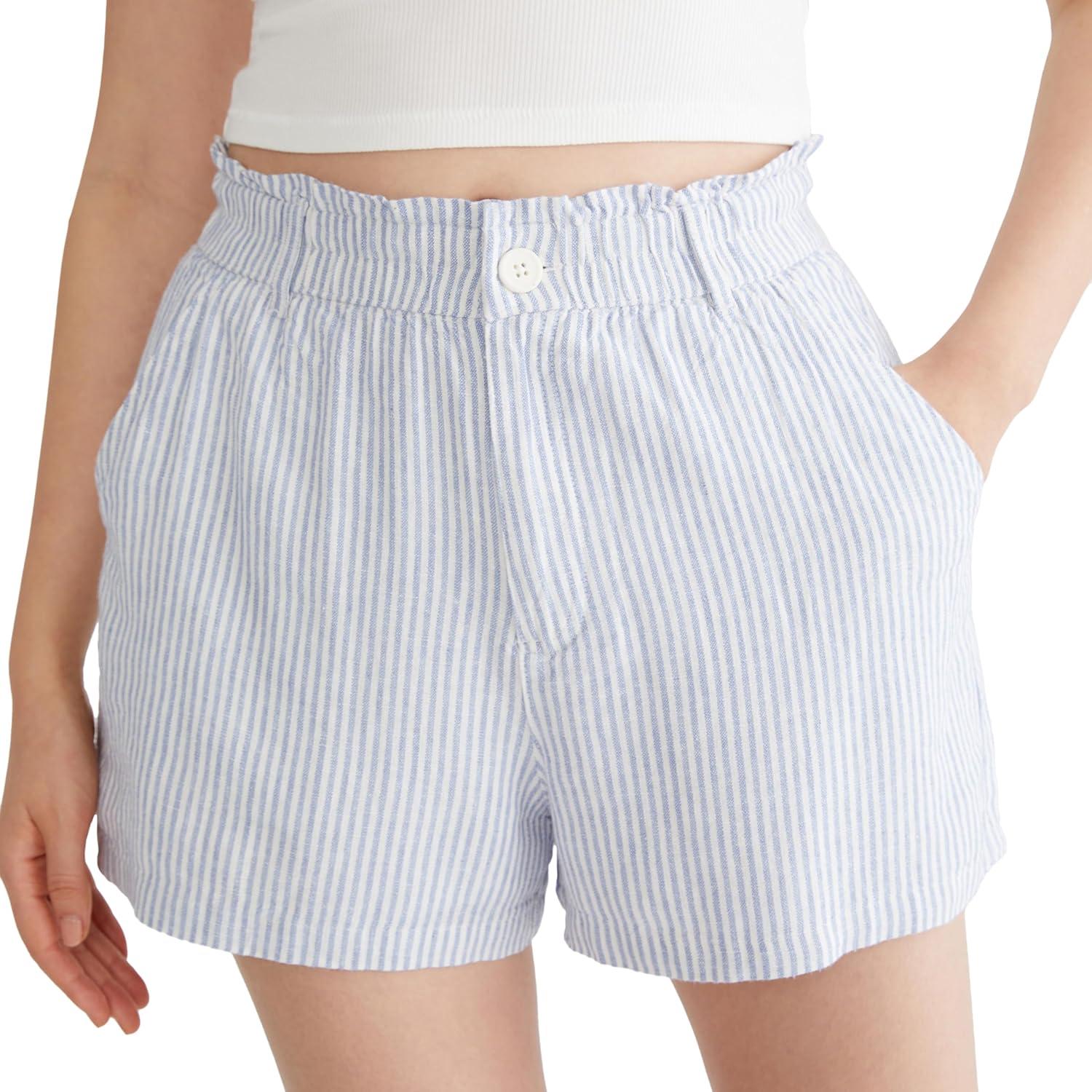 imageAEROPOSTALE Womens HighRise Linen ShortsBlue