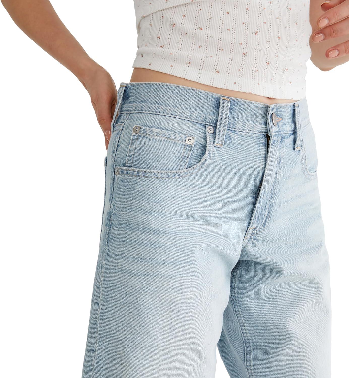 imageAEROPOSTALE Womens Low Rise Baggy Denim JortsLight Wash