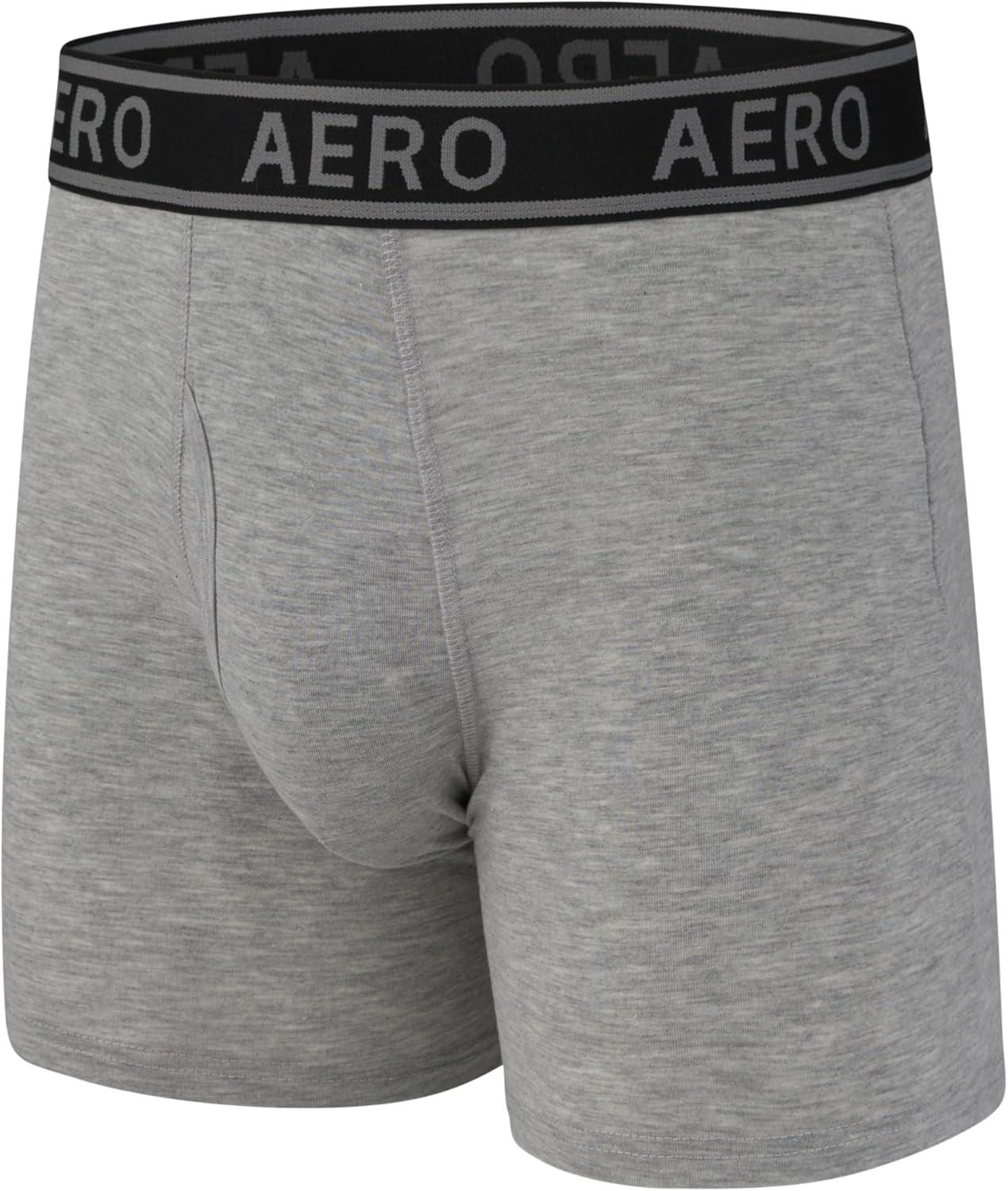 imageAeropostale Mens Boxer BriefsCotton Stretch Boxer Briefs UnderwearBlackCharcoalBlackGreyHeather