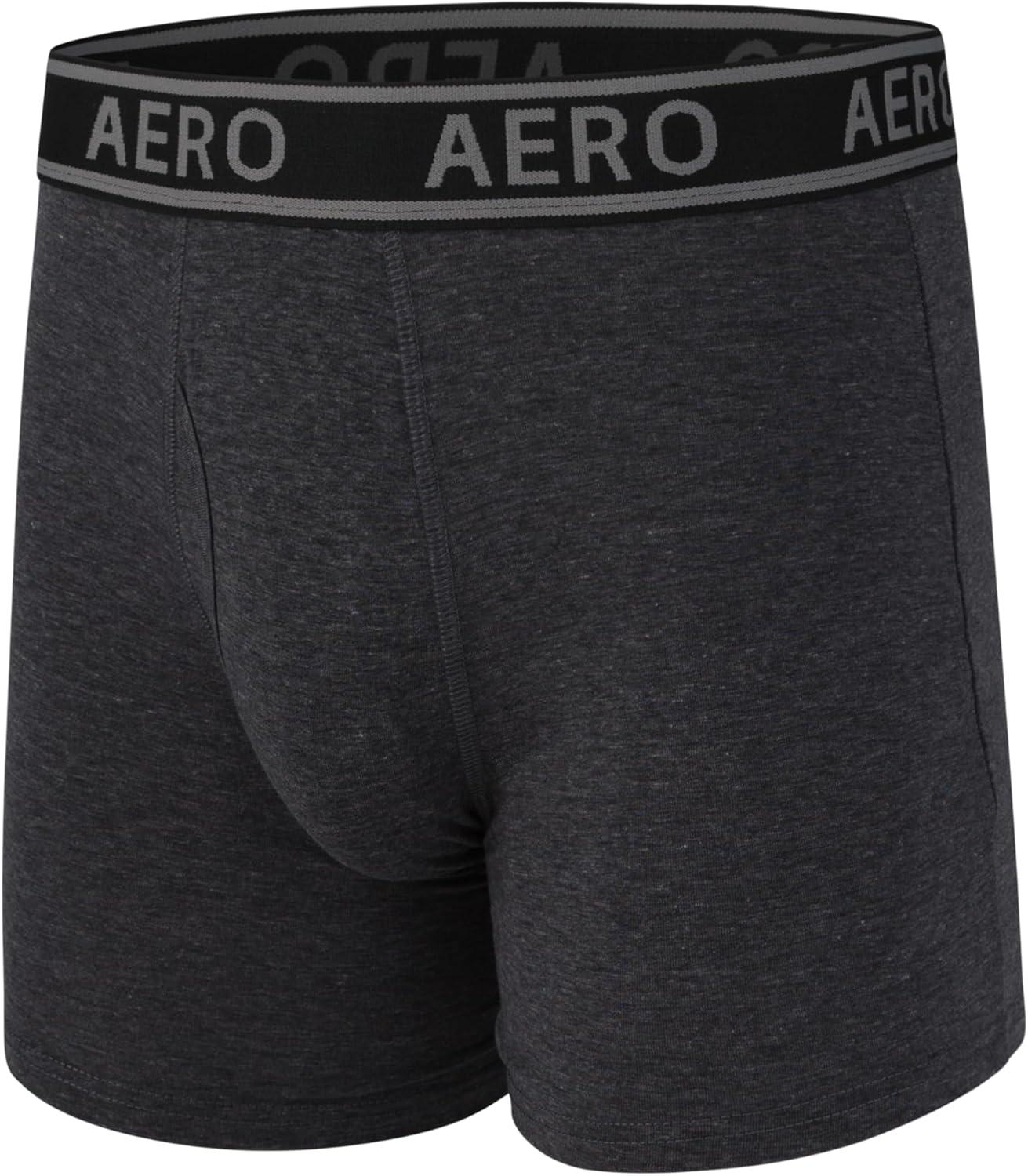 imageAeropostale Mens Boxer BriefsCotton Stretch Boxer Briefs UnderwearBlackCharcoalBlackGreyHeather