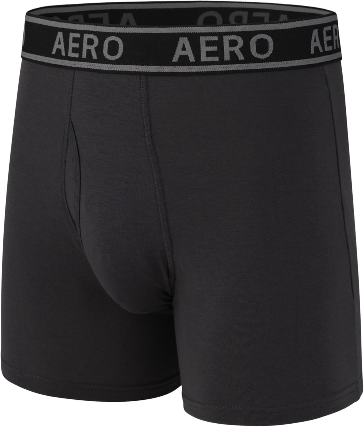 imageAeropostale Mens Boxer BriefsCotton Stretch Boxer Briefs UnderwearBlackCharcoalBlackGreyHeather
