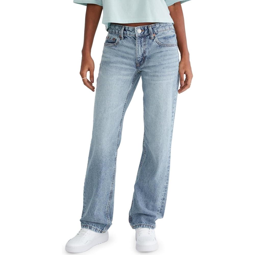 imageAEROPOSTALE Womens Low Rise Baggy JeanMedium Wash1