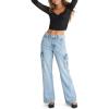 imageAEROPOSTALE Womens High Rise Wide Leg Cargo JeansMedium Wash