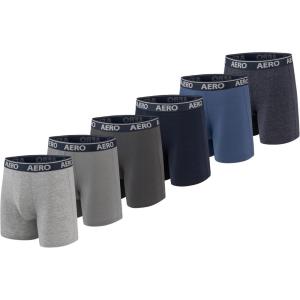 imageAeropostale Mens Boxer BriefsCotton Stretch Boxer Briefs UnderwearBlackNavyHeatherBlueBaby Blue