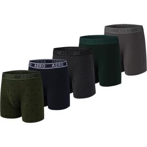 imageAeropostale Mens Boxer BriefsCotton Stretch Boxer Briefs UnderwearNavyGreenHunter GreenGreyCharcoal