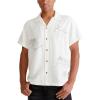imageAEROPOSTALE Mens Short Sleeve Amalfi Coast Embroidered Camp ShirtIvory