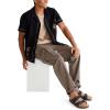 imageAEROPOSTALE Mens Short Sleeve Embroidered Floral Linen ShirtBlack
