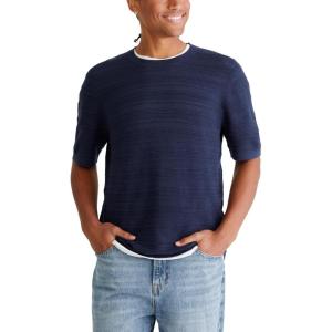 imageAEROPOSTALE Mens Horiztonal Textured Stripe Sweater TeeBlue