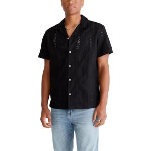 imageAEROPOSTALE Mens Short Sleeve Textured Eyelet ShirtBlack