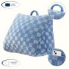 imageAeropostale Wedge Pillow 24quotx18quot Checkerboard GreyCheckerboard Blue