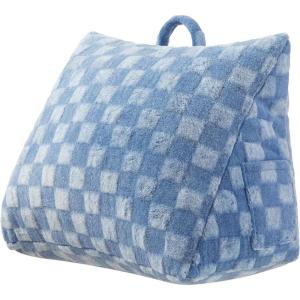 imageAeropostale Wedge Pillow 24quotx18quot Checkerboard GreyCheckerboard Blue