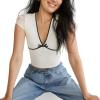 imageAEROPOSTALE Womens Lace VNeck Tiny TopCream