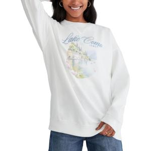 imageAEROPOSTALE Womens Lake Como Crew Sweatshirt Ivory