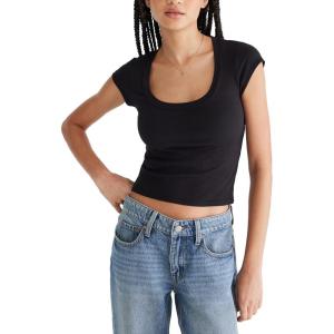 imageAEROPOSTALE Womens Seriously Soft Rib Scoop Neck Baby TeeDark Black