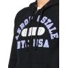 imageAEROPOSTALE Womens Knit Arch Zip Front Fleece HoodieDark Black