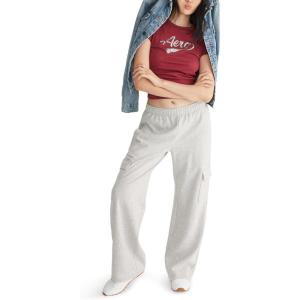imageAEROPOSTALE Womens Low Rise Wide Leg Cargo PantsLight Heather Grey