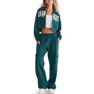 imageAEROPOSTALE Womens Low Rise Wide Leg Cargo PantsPonderosa Pine