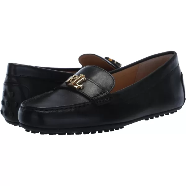 Lauren Ralph Lauren Womens Barnsbury Burnished Leather Driver Driving Style LoaferBlack