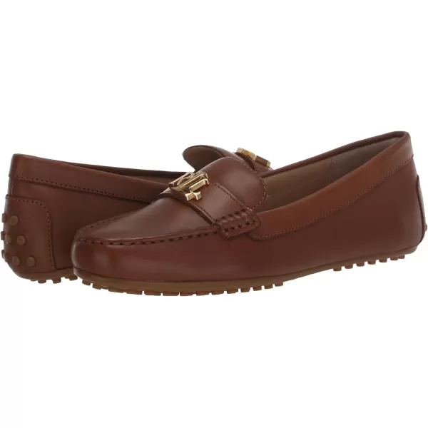 Lauren Ralph Lauren Womens Barnsbury Burnished Leather Driver Driving Style LoaferBrown