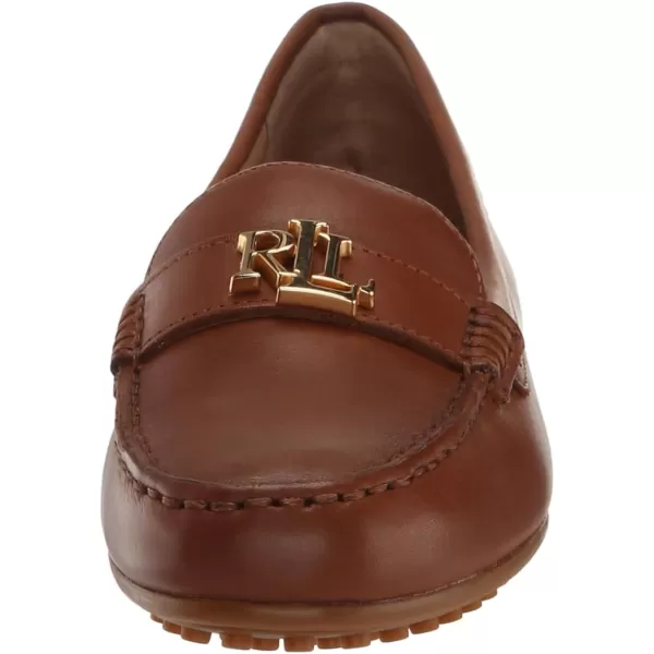 Lauren Ralph Lauren Womens Barnsbury Burnished Leather Driver Driving Style LoaferBrown