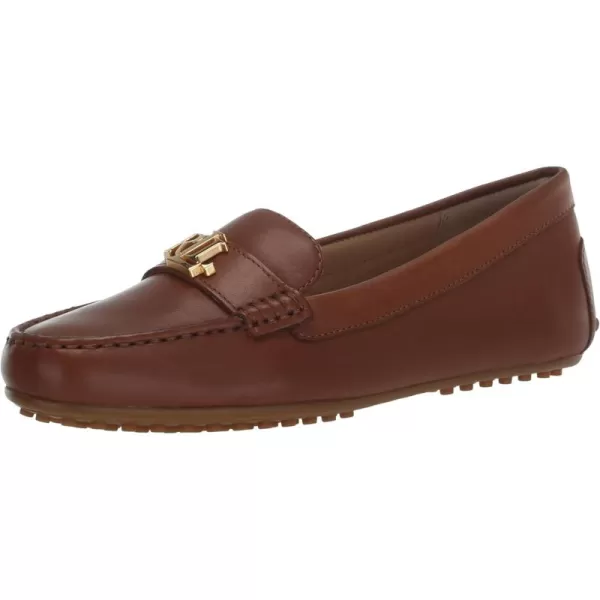 Lauren Ralph Lauren Womens Barnsbury Burnished Leather Driver Driving Style LoaferBrown