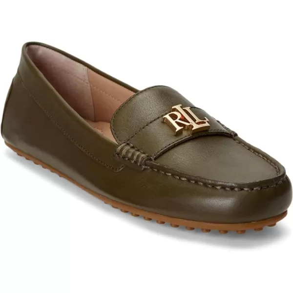 Lauren Ralph Lauren Womens Barnsbury Nappa Leather Driver Driving Style LoaferBotanic Green