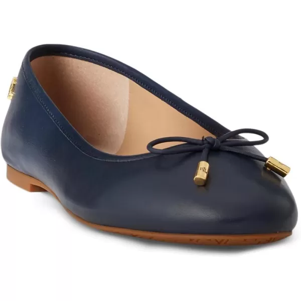 Lauren Ralph Lauren Womens Jayna Nappa Leather Flat BalletRefined Navy