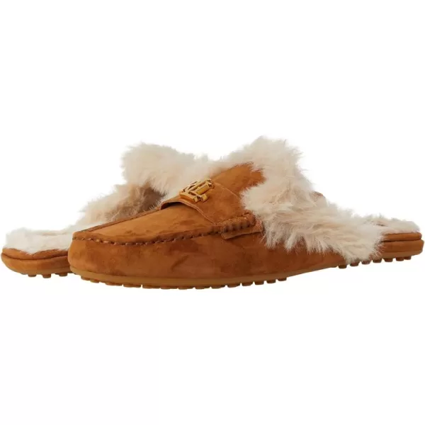 Lauren Ralph Lauren Savanah FauxFur Trim Suede MuleWhiskeyNatural