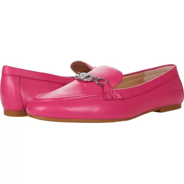 Lauren Ralph Lauren Womens Averi Nappa Leather LoaferBright Pink Soft Nappa