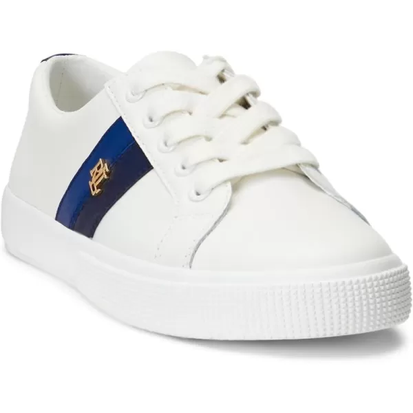 LAUREN Ralph Lauren Womens Janson Sneakers Ballet FlatSnow WhiteRefind NavyIndigo Sail